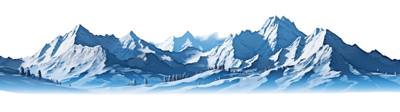 雪山图片,户外元素,插画PNG,白色免抠素材